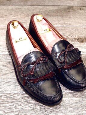 Allen Edmonds WOODSTOCK Loafer 11.5 B Narrow Black/Brown * add $15 new Trees
